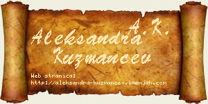 Aleksandra Kuzmančev vizit kartica